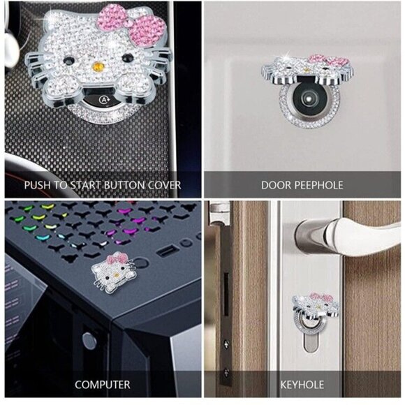 Hello Kitty Push To Start Car Ignition Cover On/Off Start Cover Hello Kitty New - Picture 7 of 7